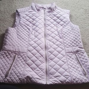 lavender puffer vest